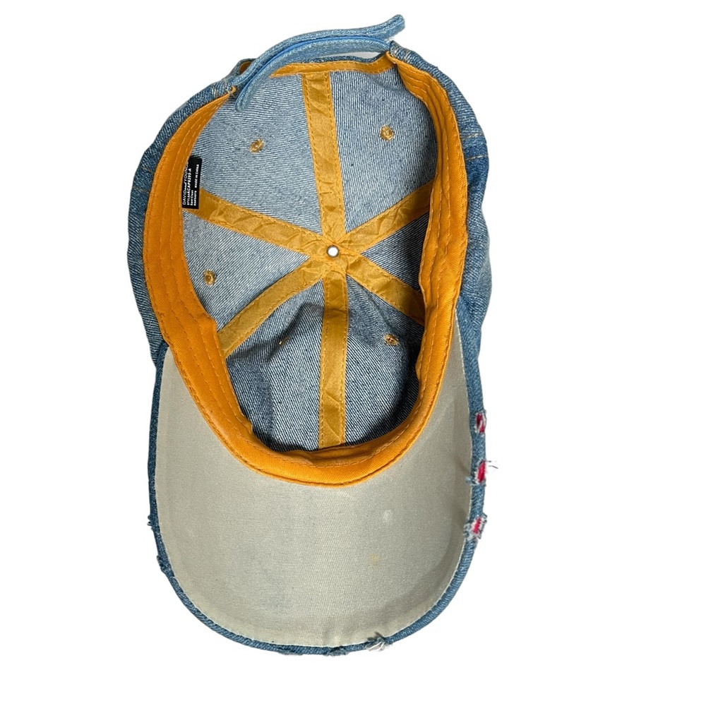 “LOVE” Denim Baseball Cap With Rhinestone Embellishments Adjustable Strap - Picture 5 of 7